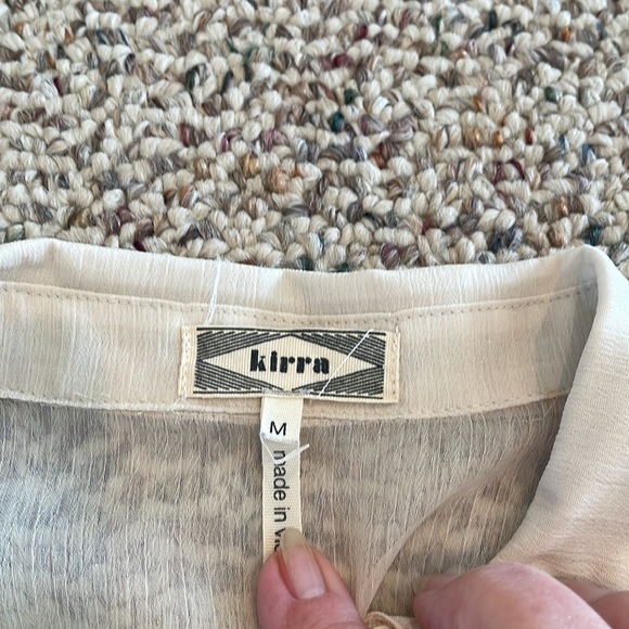 Kirra Cream Color Button Up with Open Shoulders. - Picture 7 of 11